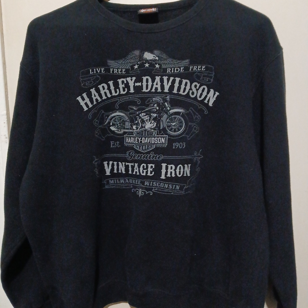 Harley-Davidson Black Crewneck Sweater men Size Large